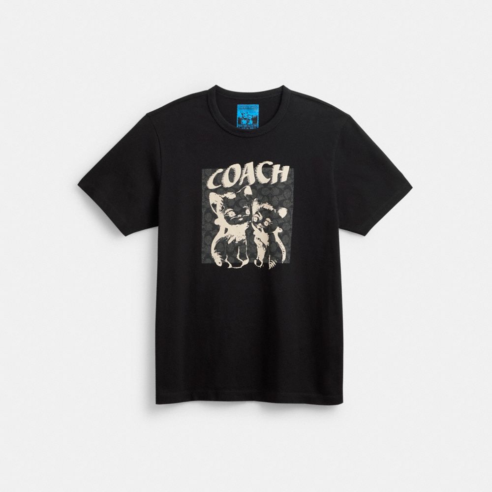 Black Coach The Lil Nas X Drop Signature Cats T Shirt Women Tops | 362OCAXGW