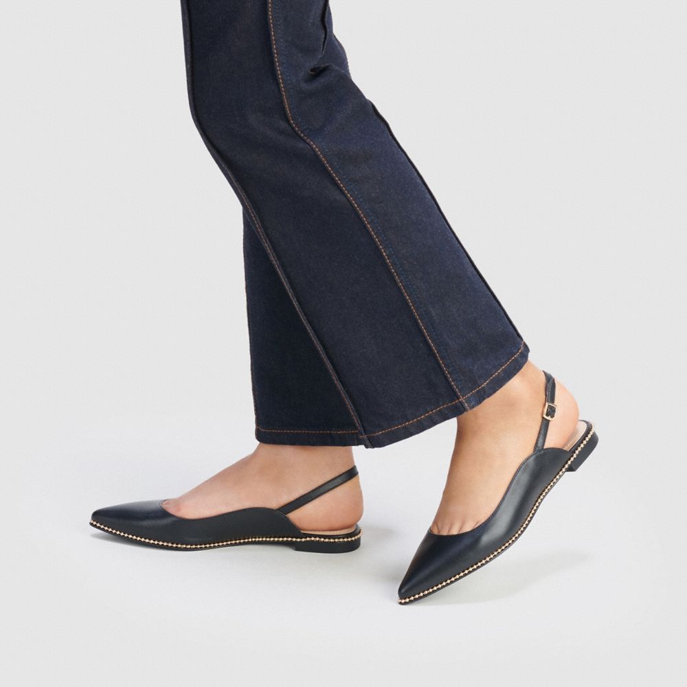 Black Coach Vae Skimmer Women Flats & Loafers | 513LHOVER