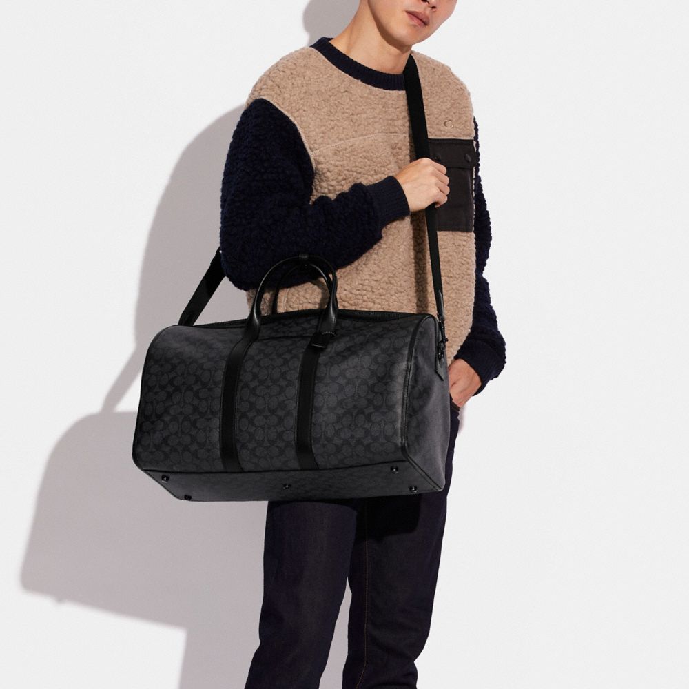 Black Copper / Grey Coach Gotham Duffle Bag In Signature Canvas Men Totes & Duffles | 063GAPNJQ