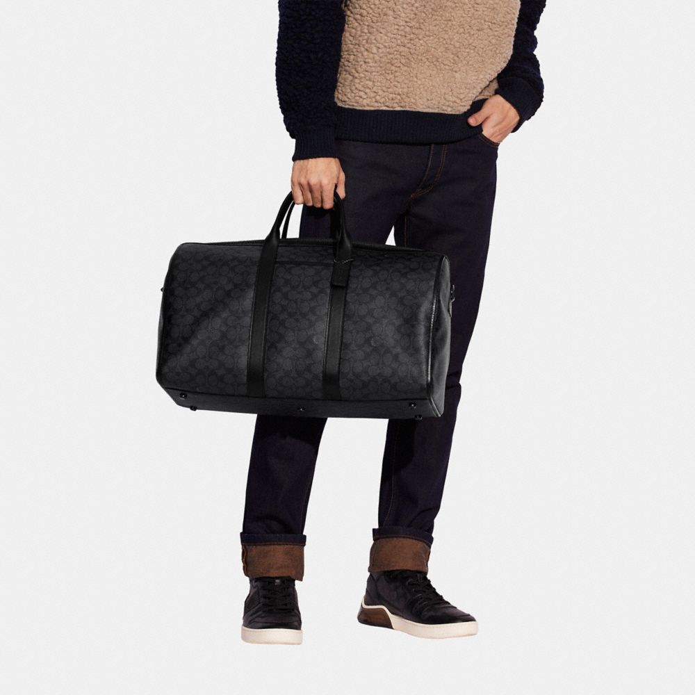 Black Copper / Grey Coach Gotham Duffle Bag In Signature Canvas Men Totes & Duffles | 063GAPNJQ