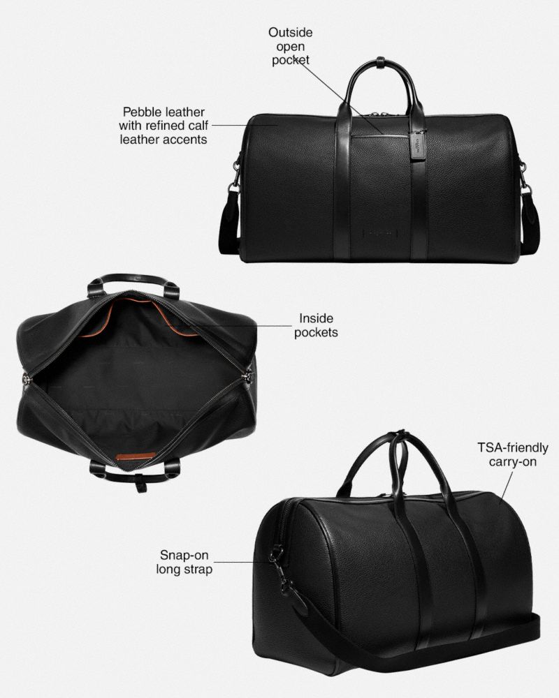 Black Copper / Grey Coach Gotham Duffle Bag In Signature Canvas Men Totes & Duffles | 063GAPNJQ