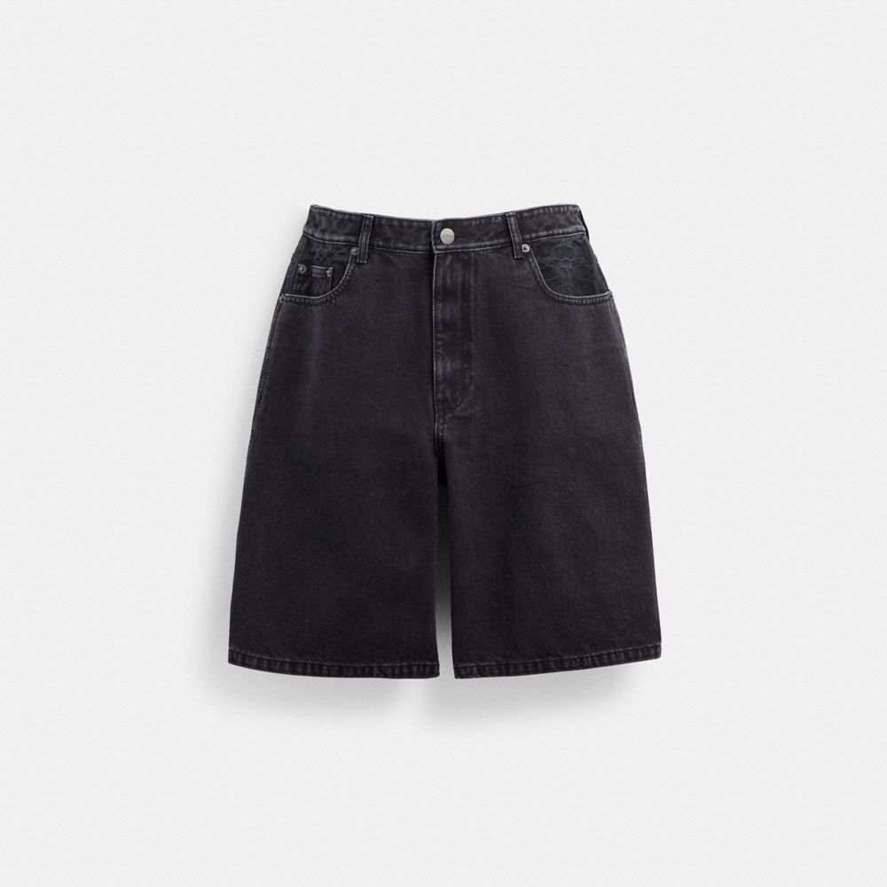 Black Denim Coach Black Denim Shorts In Organic Cotton Men Tops & Bottoms | 254WNTUIY