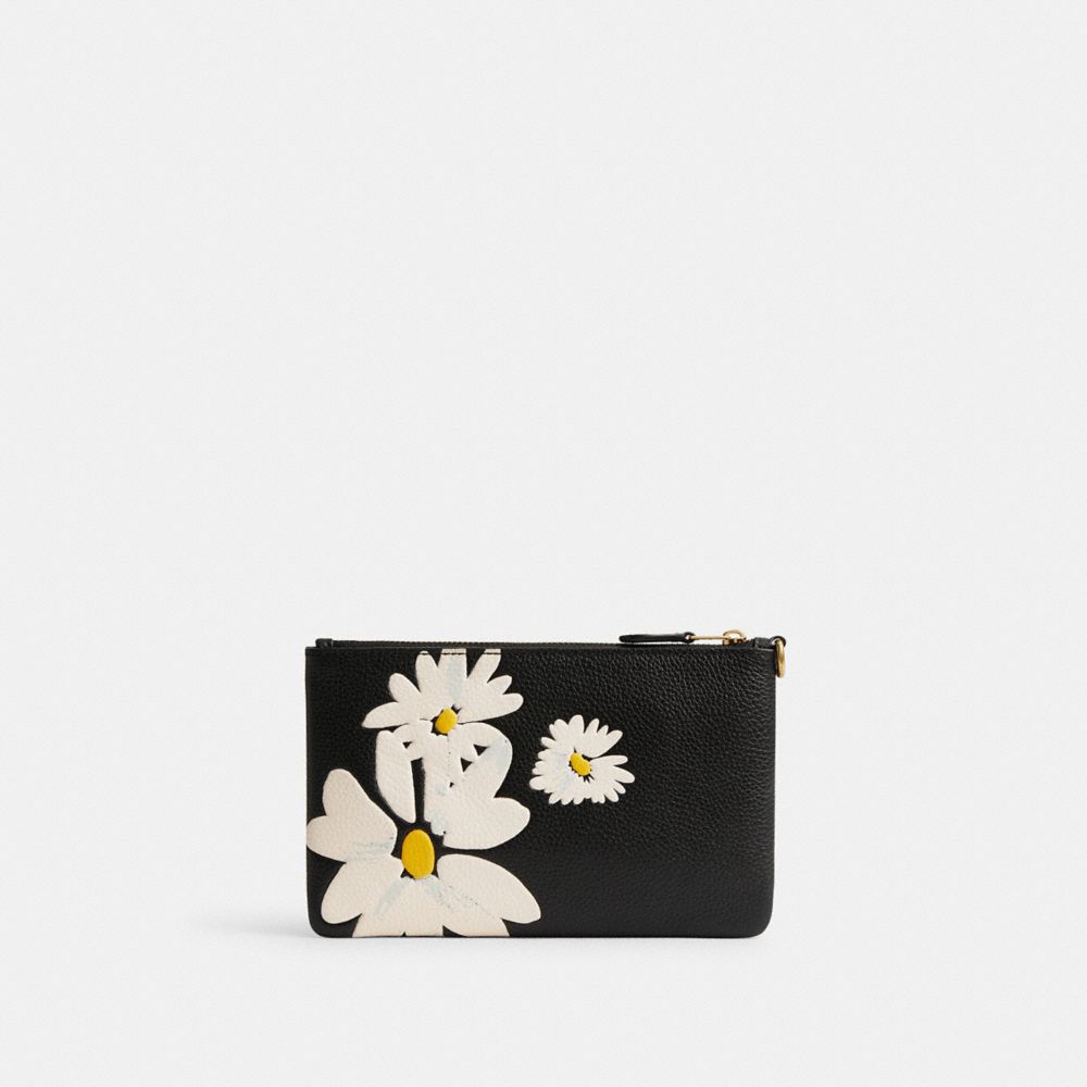 Black Multicolor Coach Small Wristlet With Floral Print Women Wristlets | 329IVDOZK