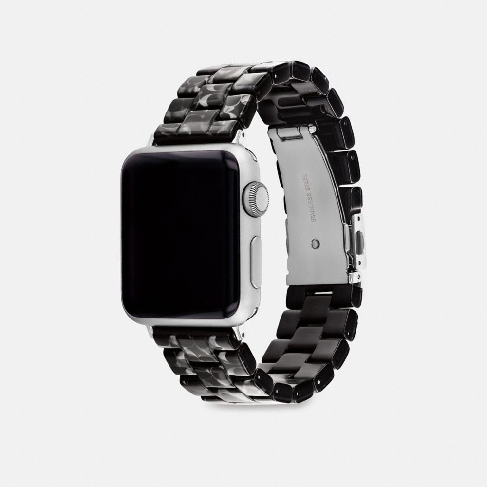 Black Signature Coach Apple Watch® Strap, 38 Mm, 40 Mm And 41 Mm Men Watches | 026IGXLZM