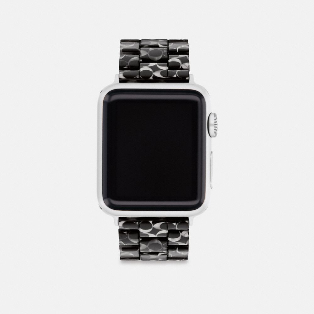 Black Signature Coach Apple Watch® Strap, 38 Mm, 40 Mm And 41 Mm Men Watches | 026IGXLZM