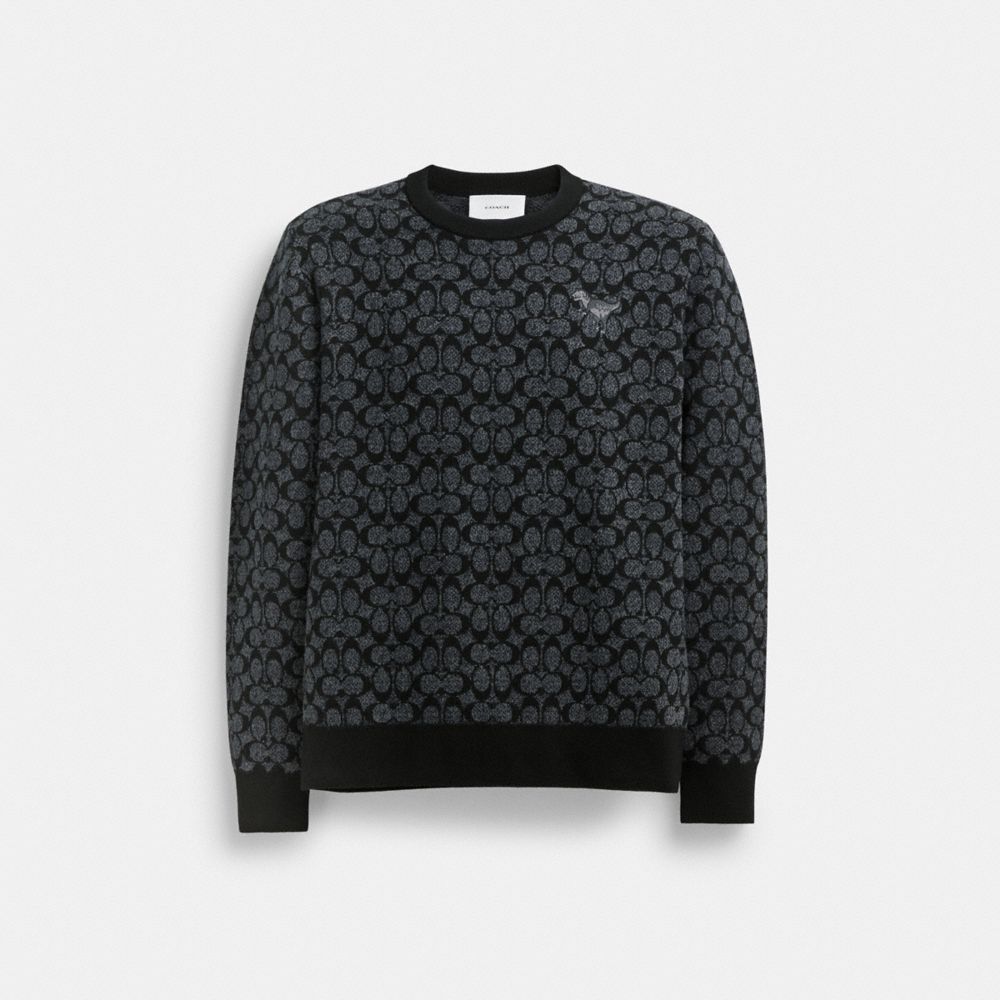 Black Signature Coach Rexy Sweater Men Tops & Bottoms | 960BPDZHA