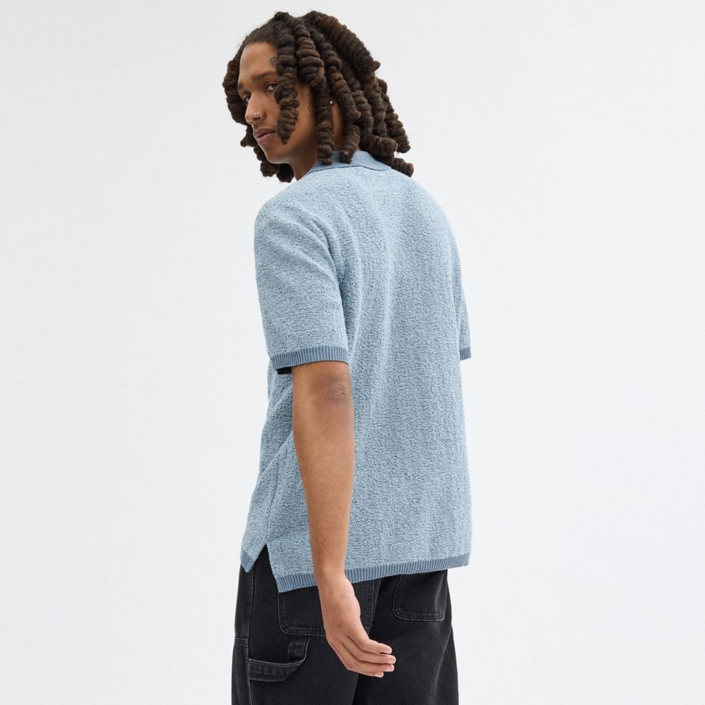 Blue Coach Sweater Polo Men Tops & Bottoms | 976LDCJZE