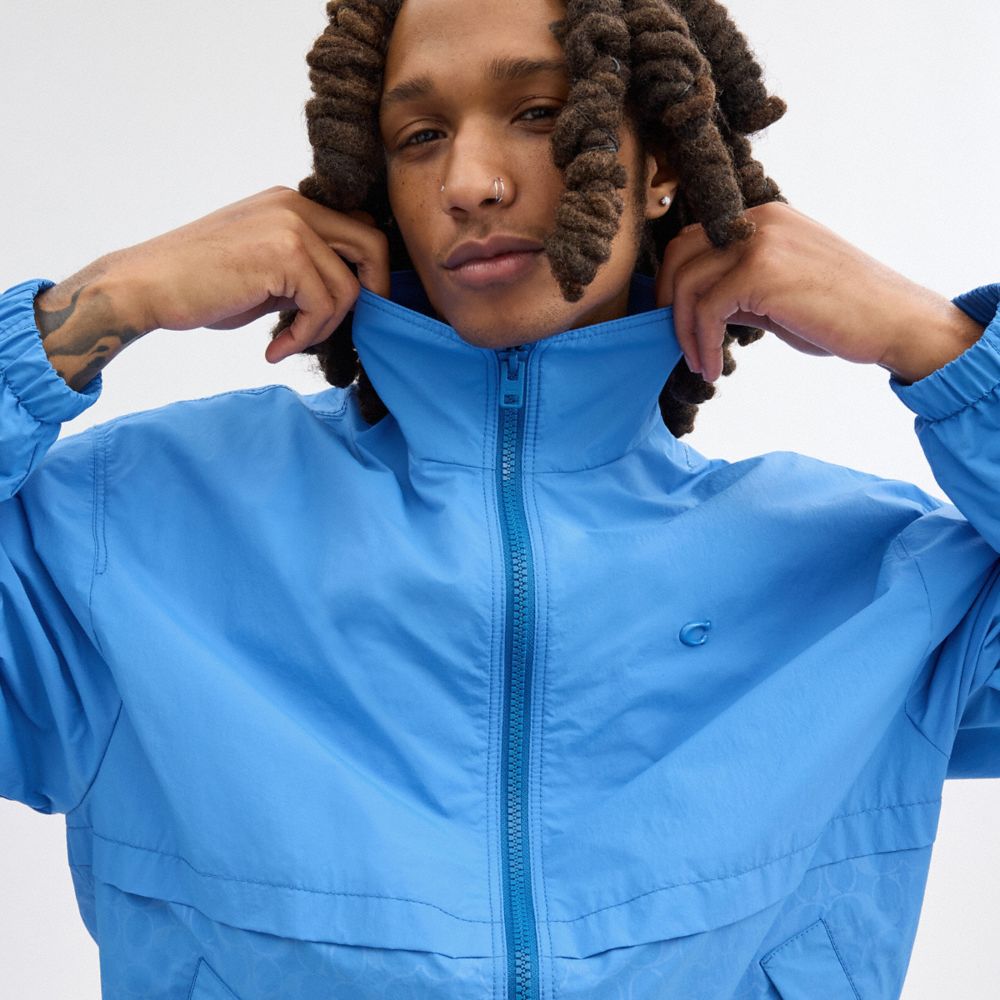 Blue Coach Windbreaker Men Jackets & Outerwear | 416BGWATU