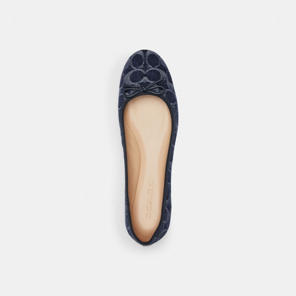 Blue Denim Coach Abigail Flat In Signature Denim Women Flats & Loafers | 012PFQLCN