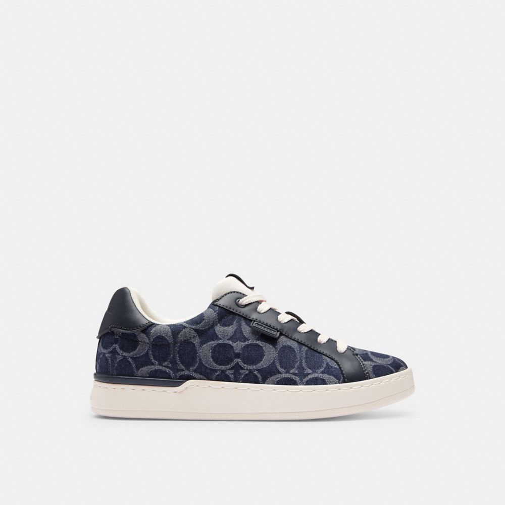 Blue Denim Coach Lowline Low Top In Signature Denim Women Sneakers | 034OZBAVY