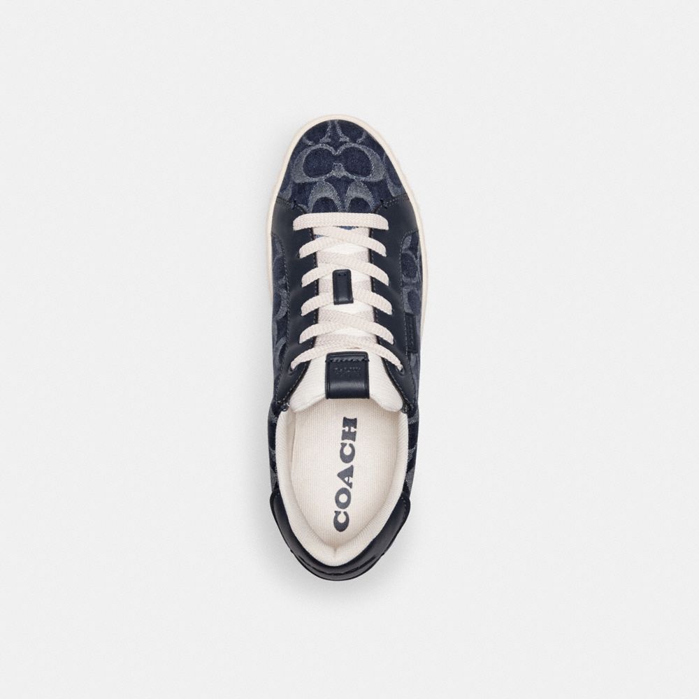 Blue Denim Coach Lowline Low Top In Signature Denim Women Sneakers | 034OZBAVY