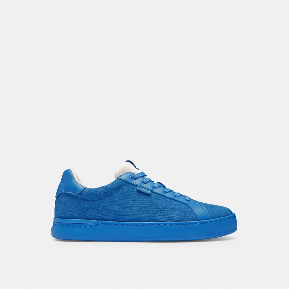 Blueberry Coach Lowline Low Top In Signature Canvas Men Sneakers | 724GJTIPE