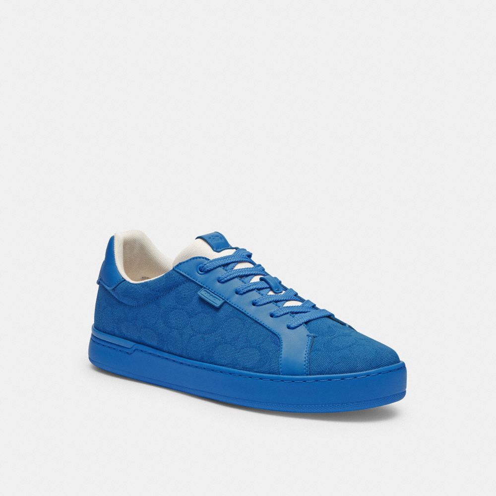 Blueberry Coach Lowline Low Top In Signature Canvas Men Sneakers | 724GJTIPE