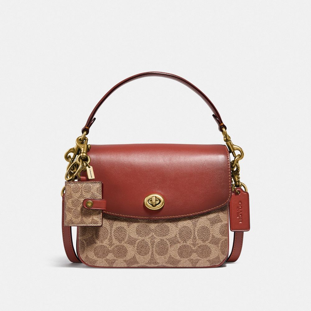 Brown / Red Coach Cassie Crossbody Bag 19 In Signature Canvas Women Crossbody Bags | 012MPYXZD