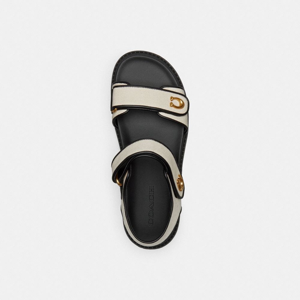 Chalk/Black Coach Brynn Sandal Women Sandals | 639FQXZVP