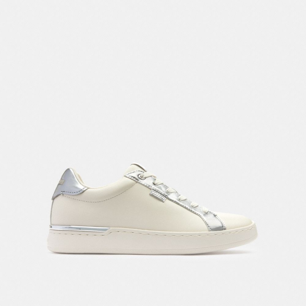 Chalk/Silver Coach Lowline Low Top Women Sneakers | 790ZKXCTG