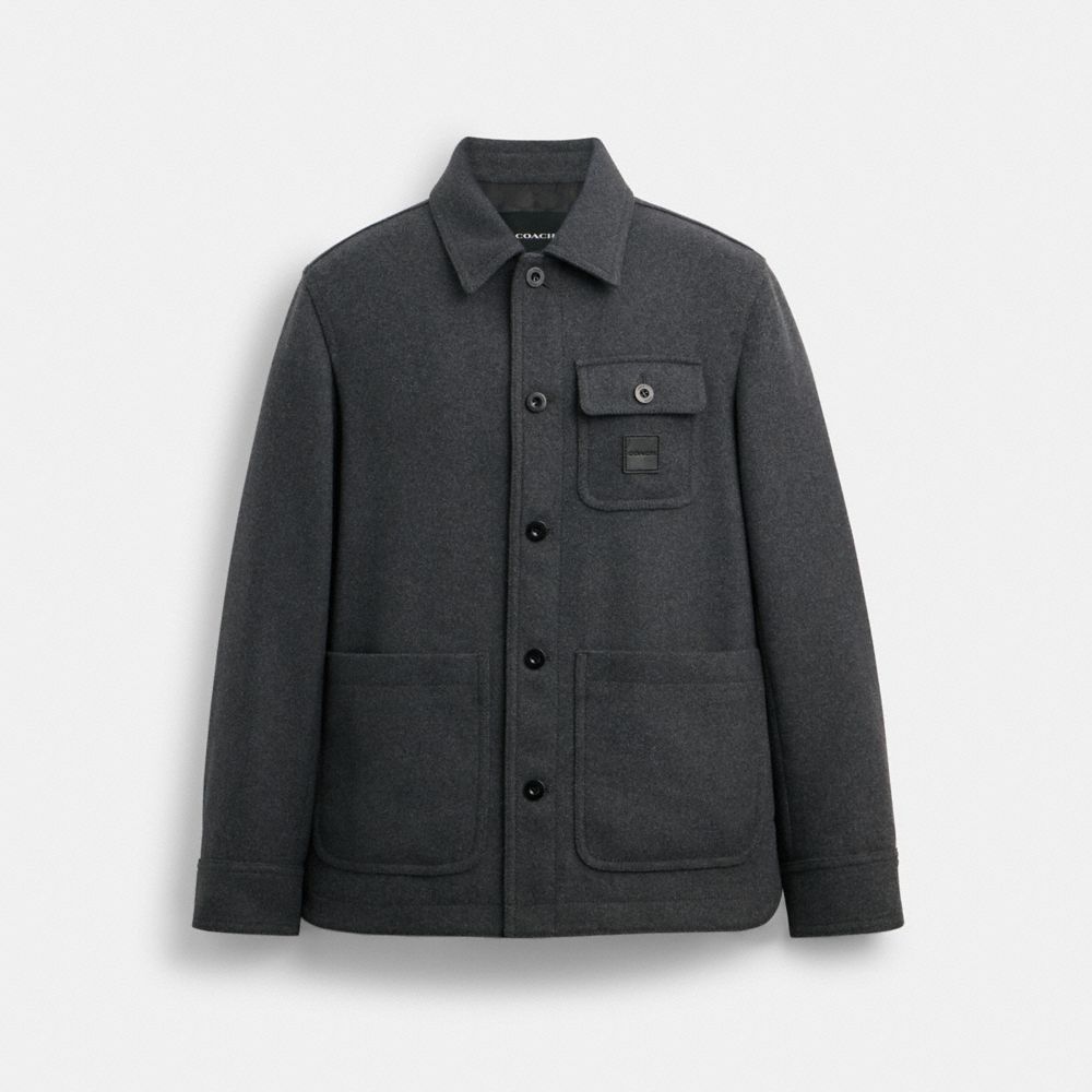 Charcoal Coach Shirt Jacket Men Jackets & Outerwear | 156PSGZMH