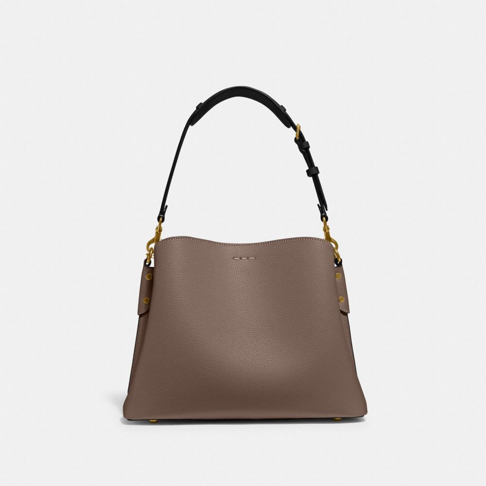 Dark Grey Coach Willow Shoulder Bag In Colorblock Women Shoulder Bags & Hobos | 695QGLABV