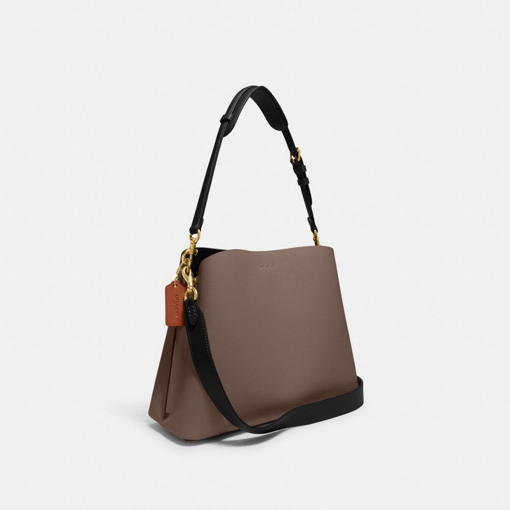 Dark Grey Coach Willow Shoulder Bag In Colorblock Women Shoulder Bags & Hobos | 695QGLABV