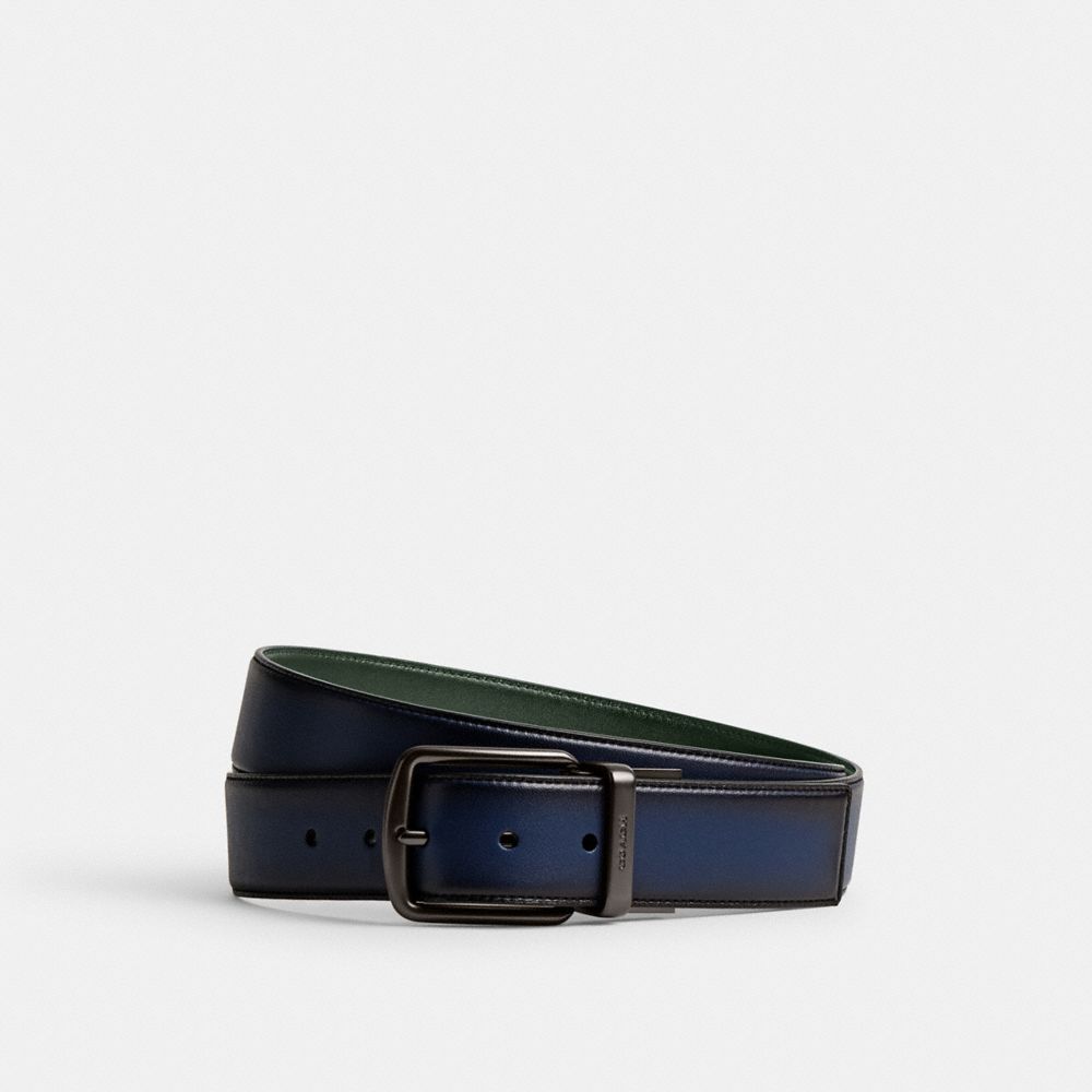 Deep Blue/Amazon Green Coach Harness Buckle Cut To Size Reversible Belt, 38 Mm Men Belts | 842ZQFSYX