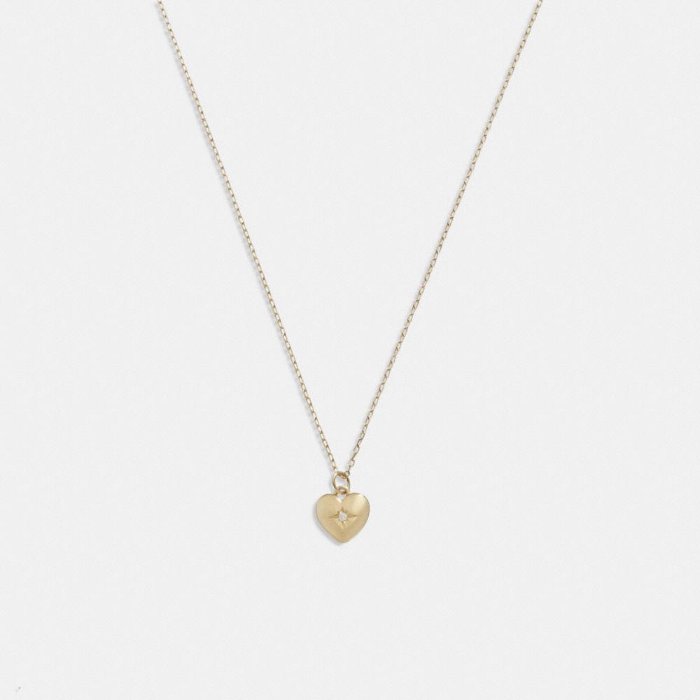 Gold Coach 14 K Gold Heart Pendant Necklace Women Jewelry | 085UMADBF