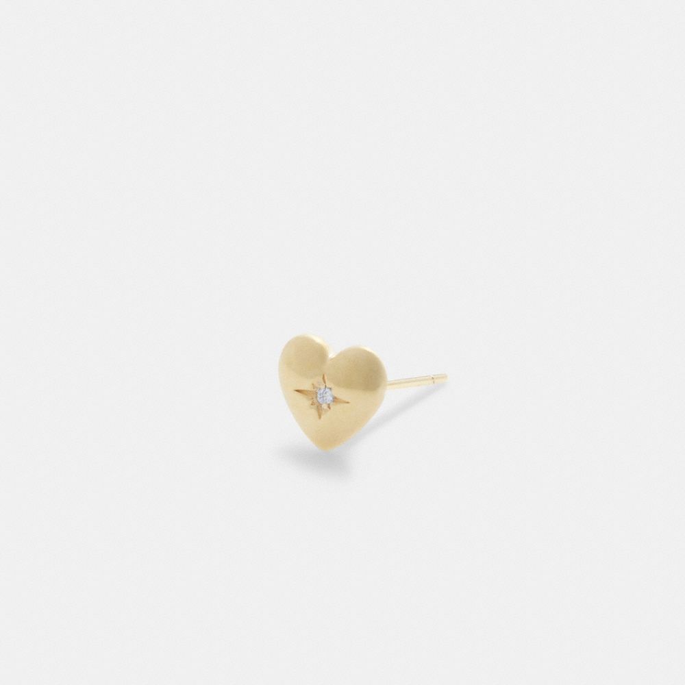 Gold Coach 14 K Gold Heart Single Stud Earring Women Jewelry | 805YZBEPX