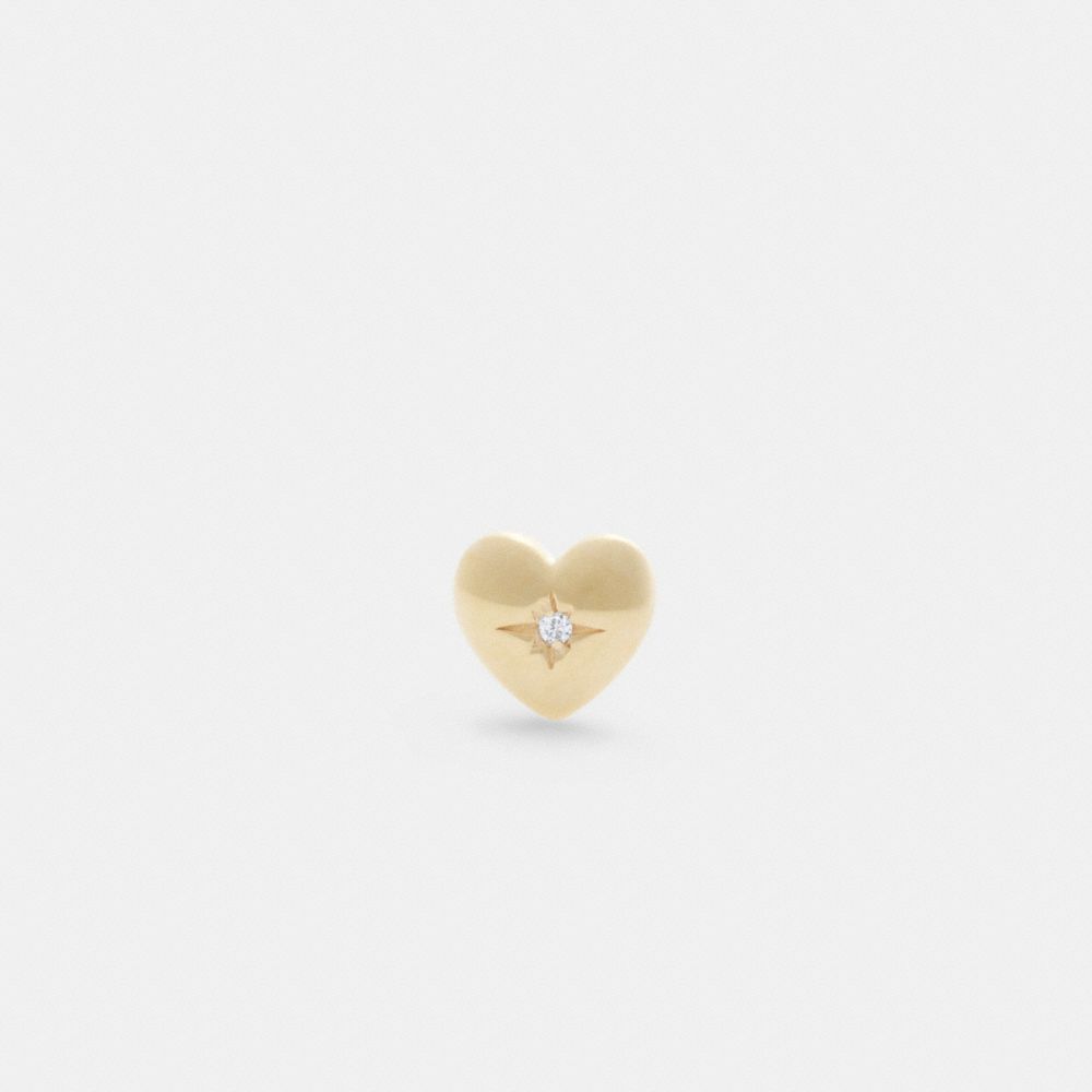 Gold Coach 14 K Gold Heart Single Stud Earring Women Jewelry | 805YZBEPX