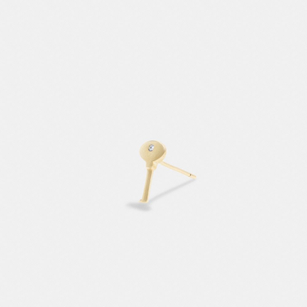 Gold Coach 14 K Gold Key Single Stud Earring Women Jewelry | 361JCBMXW