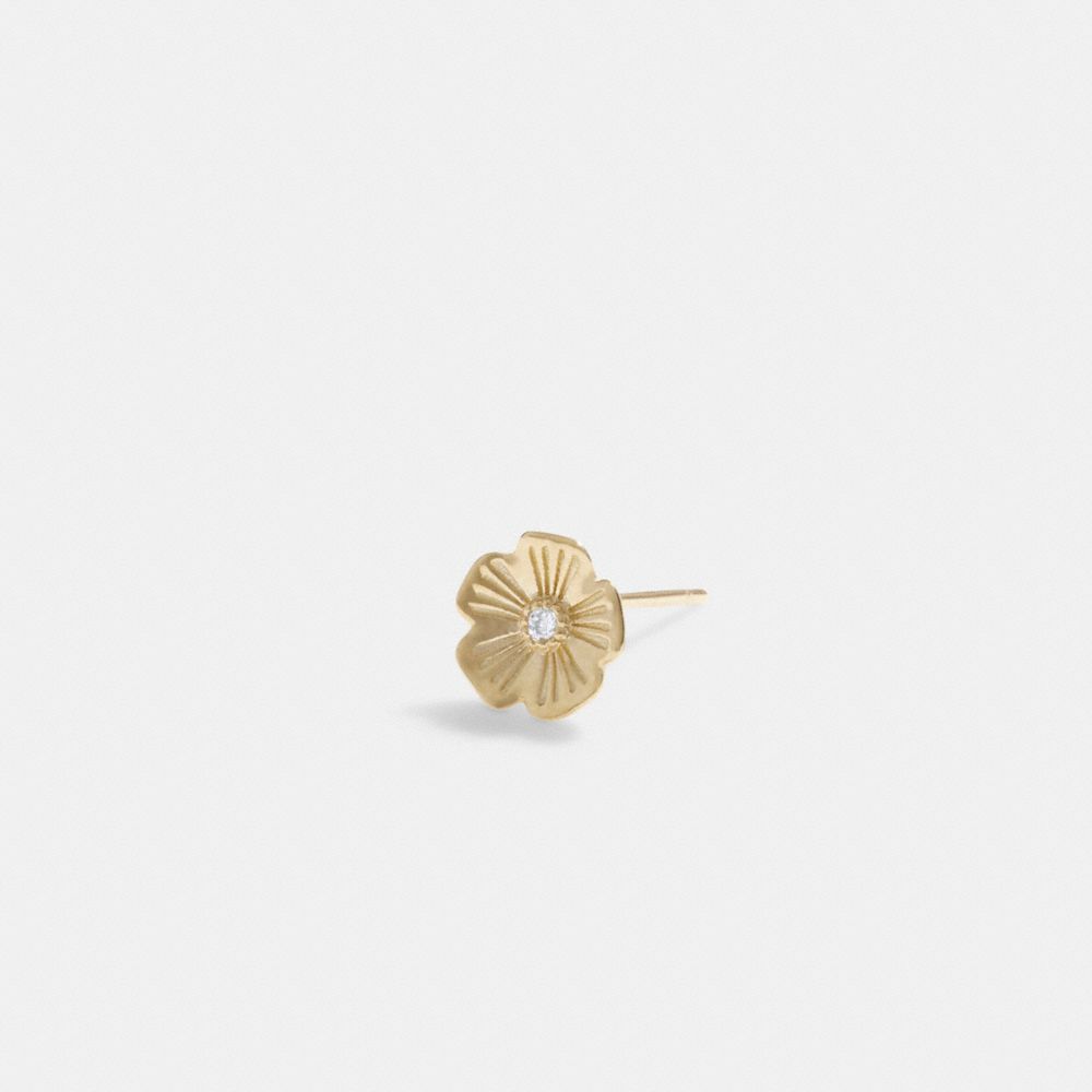 Gold Coach 14 K Gold Tea Rose Single Stud Earring Women Jewelry | 185YBHGFV