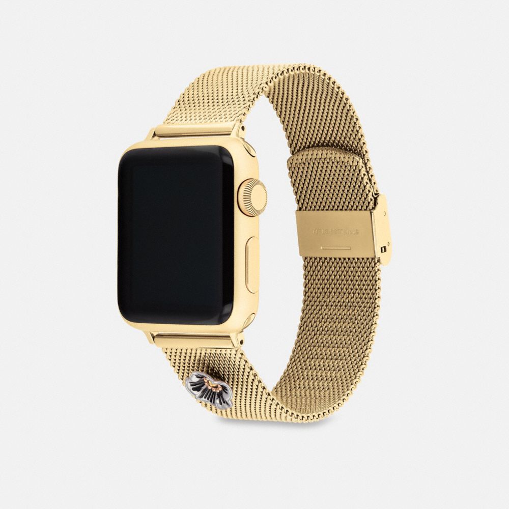 Gold Coach Apple Watch® Strap, 38 Mm, 40 Mm And 41 Mm Men Watches | 285SBEJPC