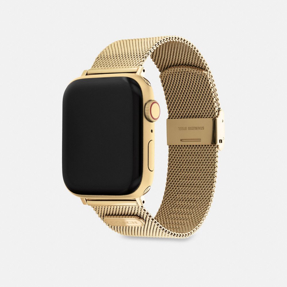 Gold Coach Apple Watch® Strap, 42 Mm And 44 Mm Men Watches | 409BECJZW