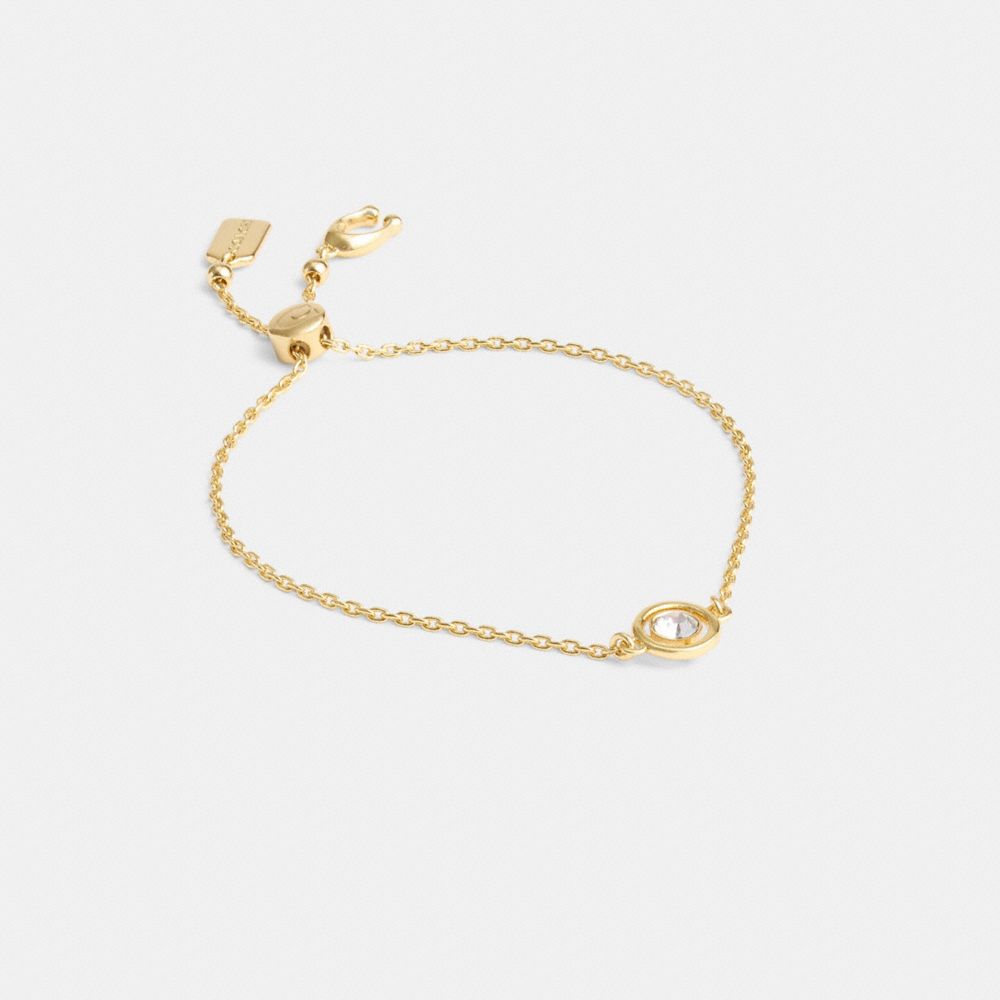 Gold Coach Halo Round Slider Bracelet Women Jewelry | 459NDLAYP