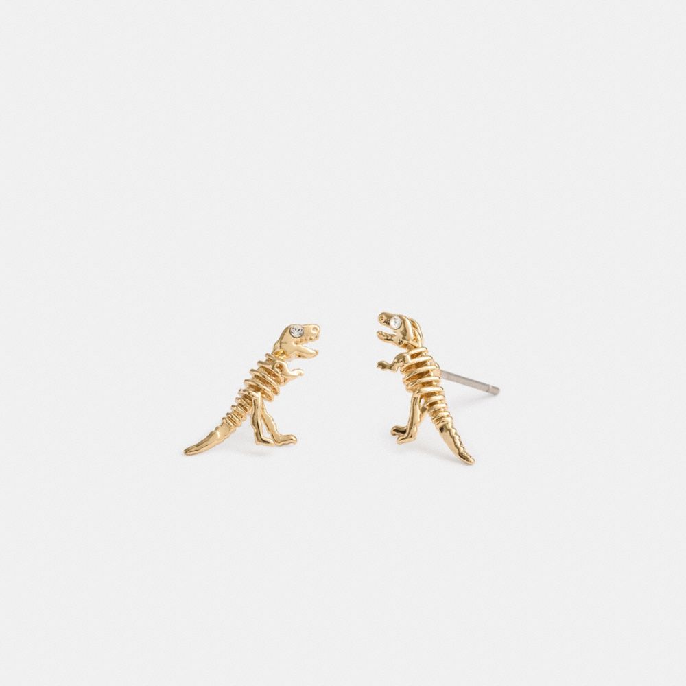 Gold Coach Skeletal Rexy Stud Earrings Women Jewelry | 032DABZPC