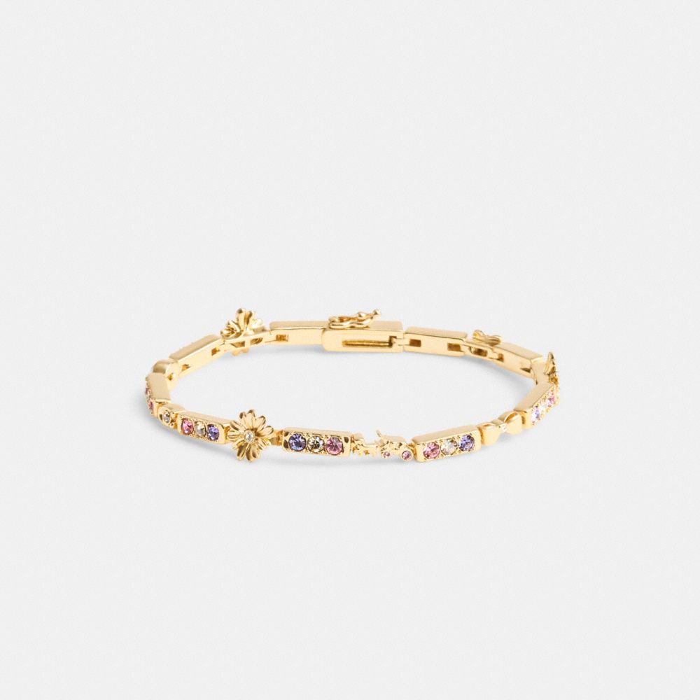 Gold / Multicolor Coach Garden Tennis Bracelet Women Jewelry | 837QHDYCK