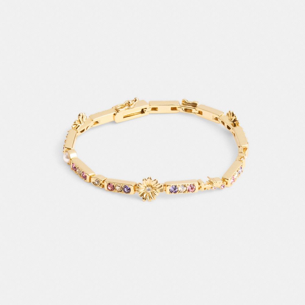 Gold / Multicolor Coach Garden Tennis Bracelet Women Jewelry | 837QHDYCK