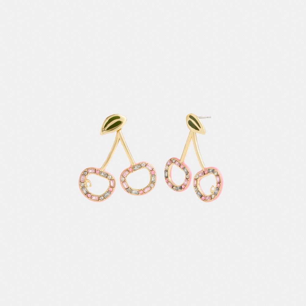 Gold / Multicolor Coach Pavé Cherry Drop Earrings Women Jewelry | 160TPHQID