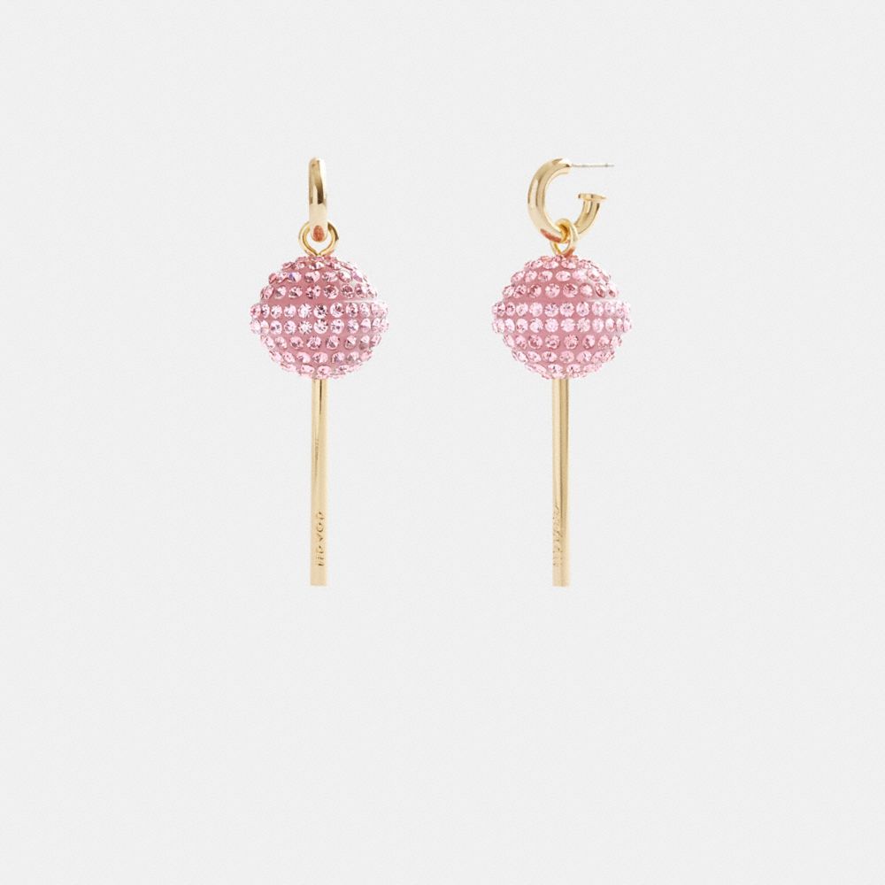 Gold / Pink Coach Lollipop Earrings Women Jewelry | 509WHYFXM