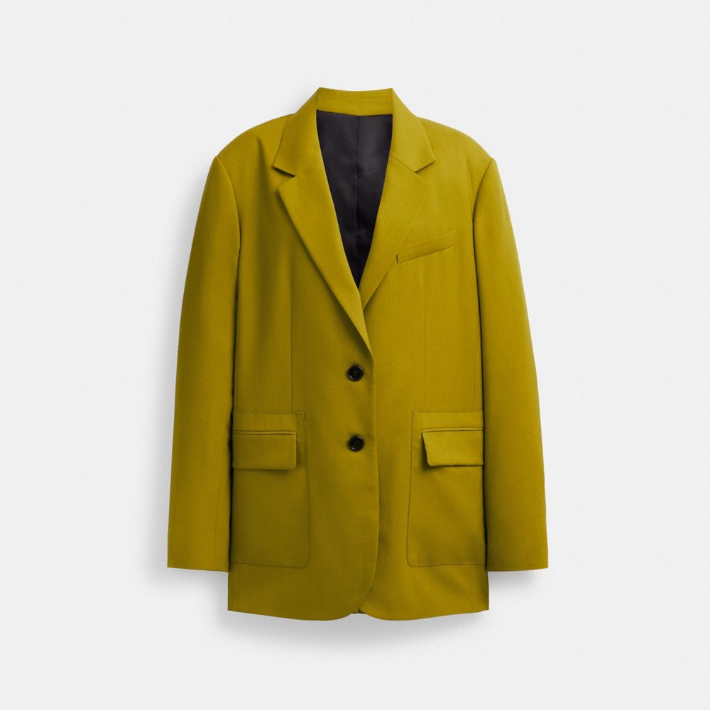 Green Coach Tailored Blazer Women Jackets & Outerwear | 703KQSWVN