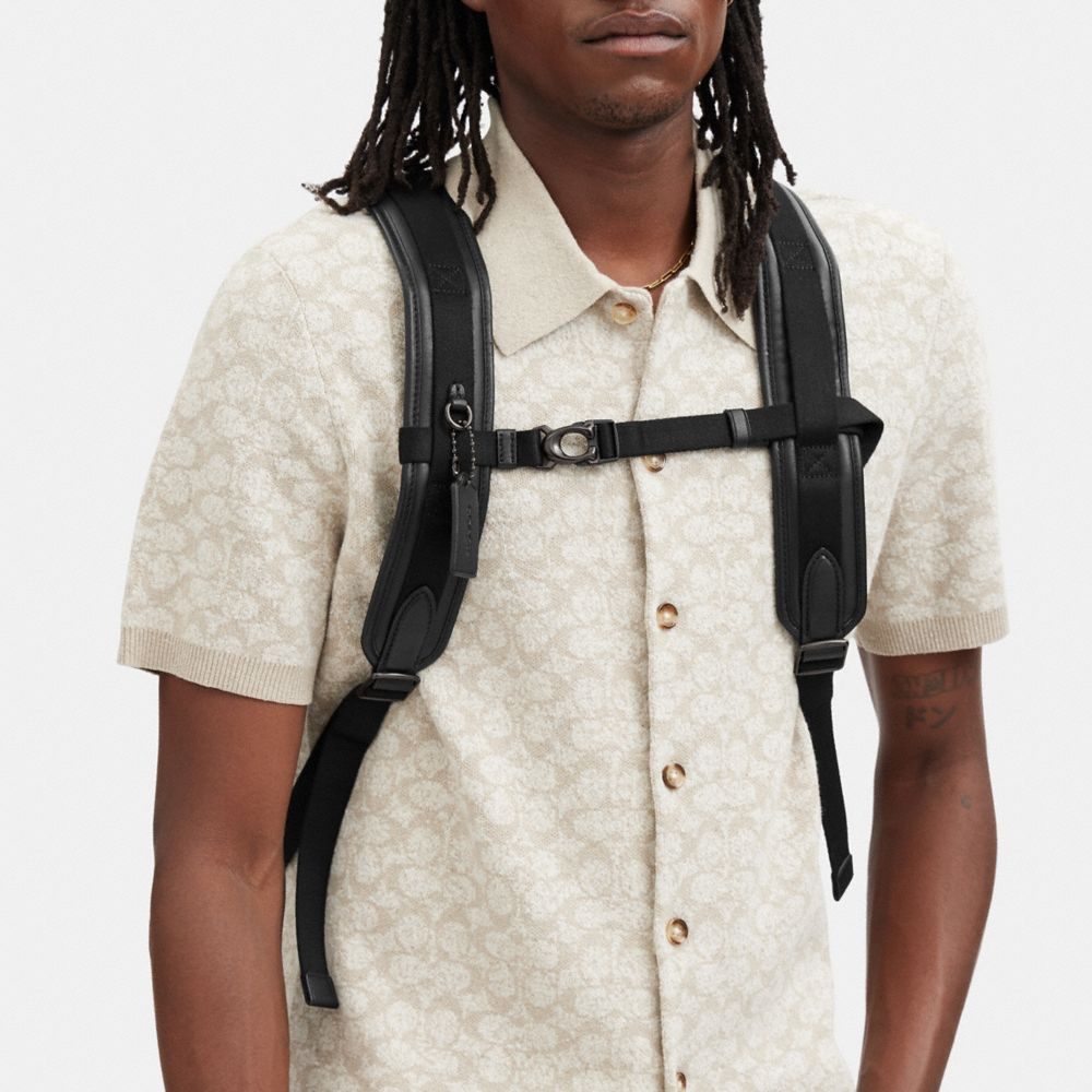 Grey Coach Beck Roll Top In Signature Canvas Men Backpacks | 019CVNZOF