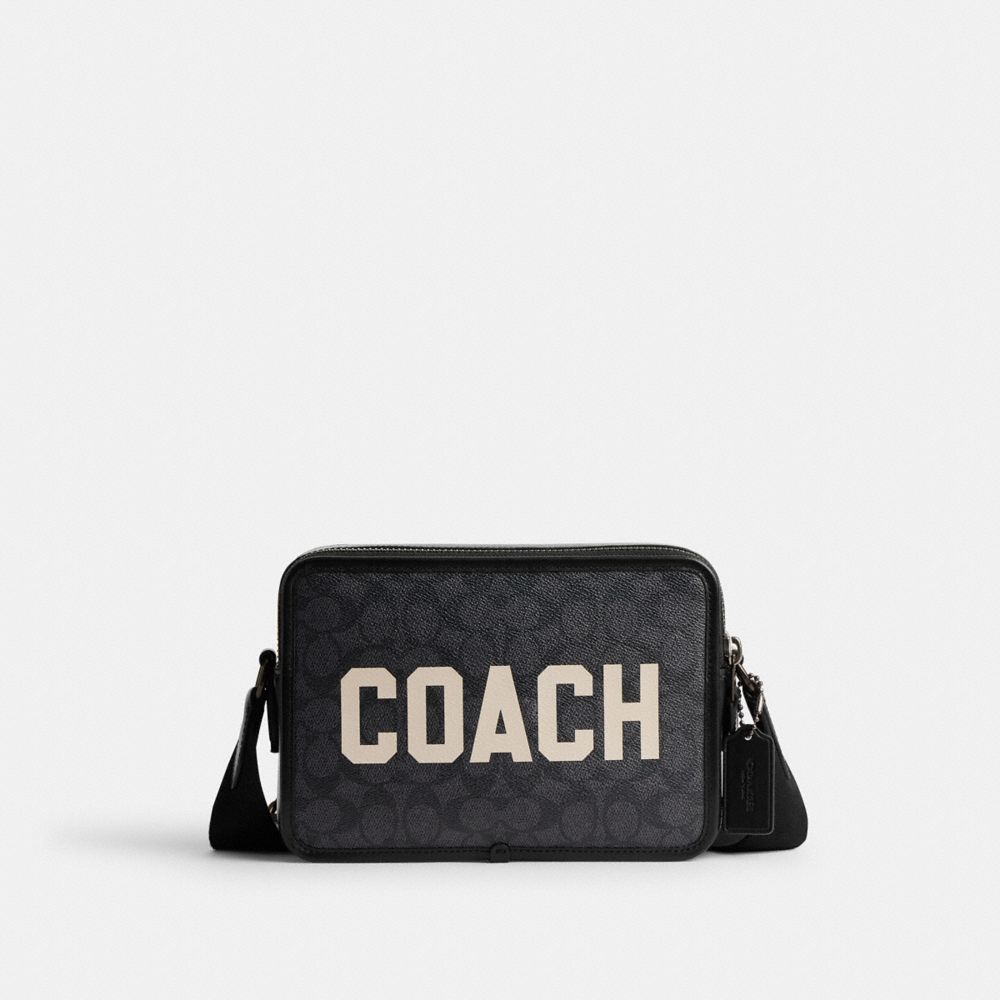 Grey Multicolor Coach Charter Crossbody Bag 24 In Signature Canvas With Coach Graphic Men Messenger & Crossbody | 942SEQPZR