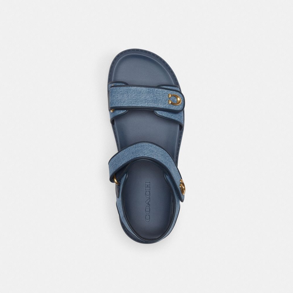 Indigo Denim Coach Brynn Sandal Women Sandals | 516TGXHWN