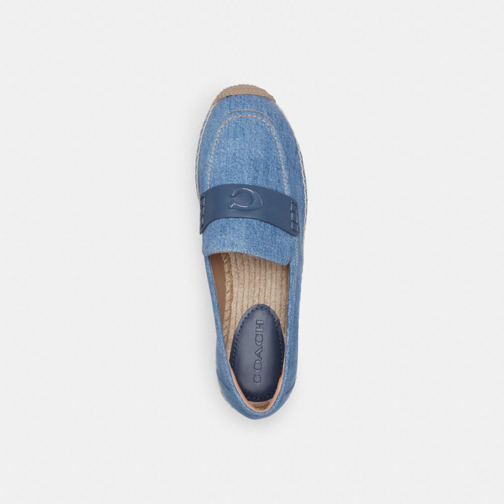 Indigo Denim Coach Camilla Espadrille Women Flats & Loafers | 087PJSDNW