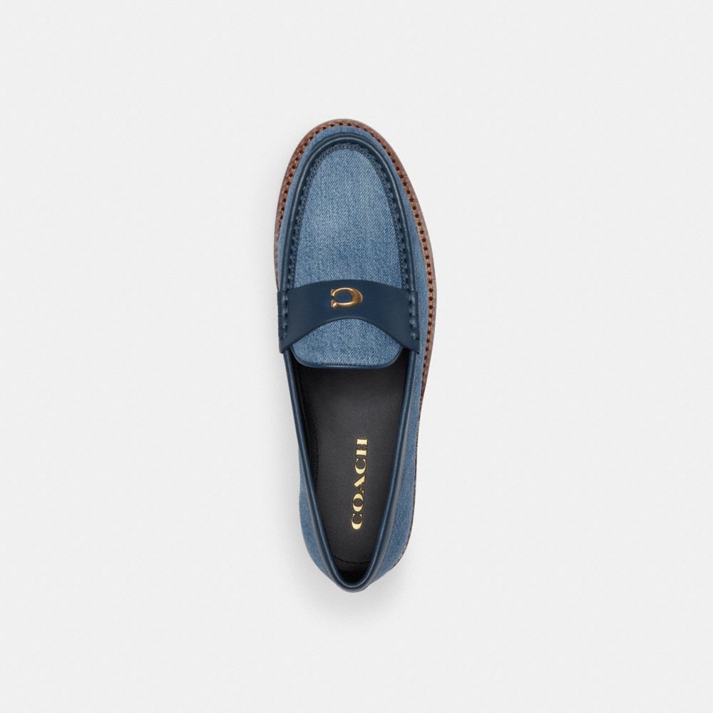 Indigo Denim Coach Jolene Loafer Women Flats & Loafers | 650BXFPWY