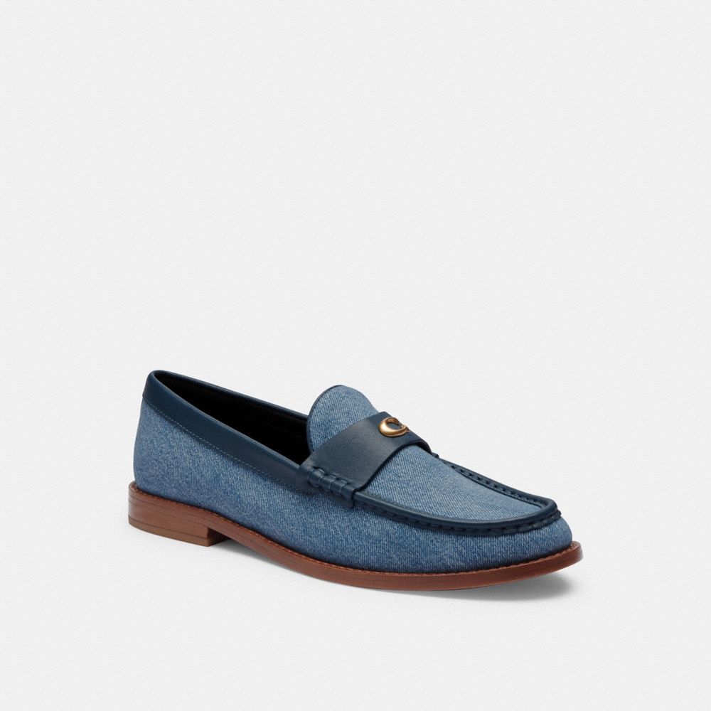 Indigo Denim Coach Jolene Loafer Women Flats & Loafers | 650BXFPWY