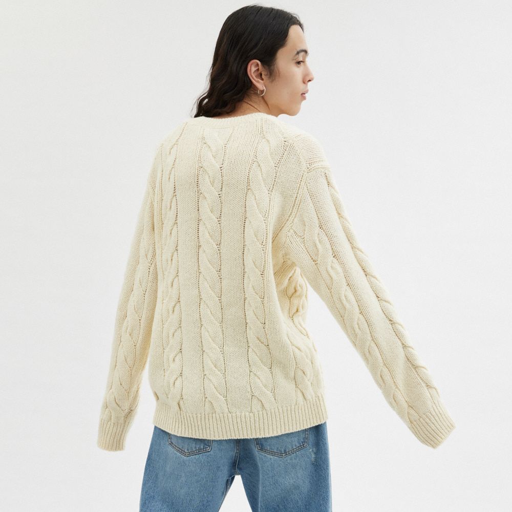 Ivory Coach Signature Sweater In Recycled Wool Men Tops & Bottoms | 213BDPNMA