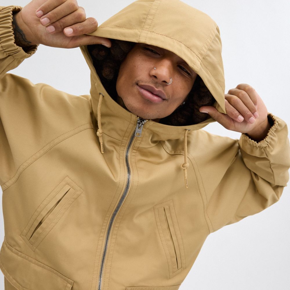 Khaki Coach Lightweight Parka Men Jackets & Outerwear | 103WNXYUO