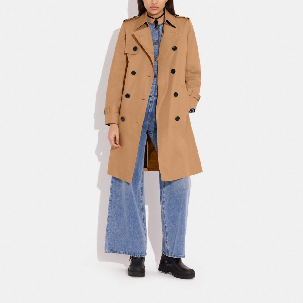 Khaki Coach Trench Coat Women Jackets & Outerwear | 835ONMQLC