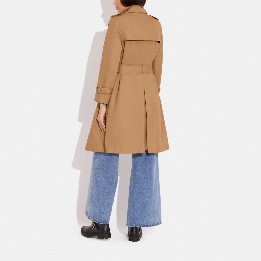 Khaki Coach Trench Coat Women Jackets & Outerwear | 835ONMQLC