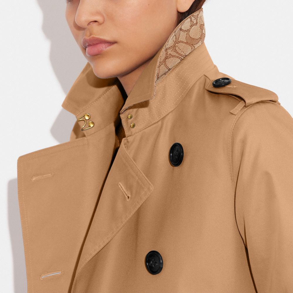 Khaki Coach Trench Coat Women Jackets & Outerwear | 835ONMQLC