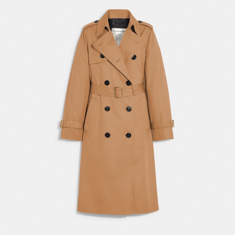 Khaki Coach Trench Coat Women Jackets & Outerwear | 835ONMQLC